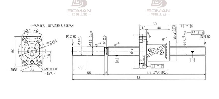 KURODA GG1510DS-BALR-0600A 黑田精工丝杆底座安装方法